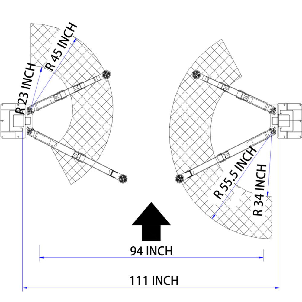 KATOOL KT-AM120SD 12000 lbs. Clear Floor Two Post Lift with Direct Drive and Assym Arms