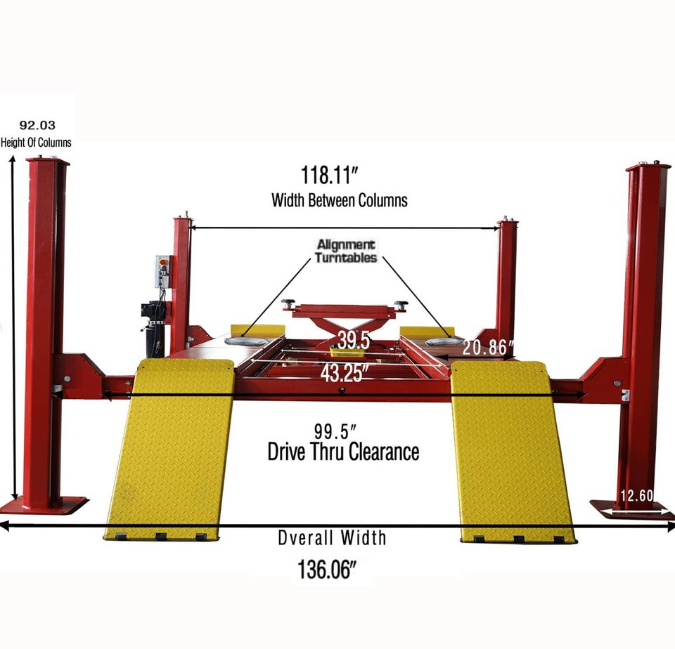 KATOOL KT-4H150 15000 lbs Four Post Alignment Lift