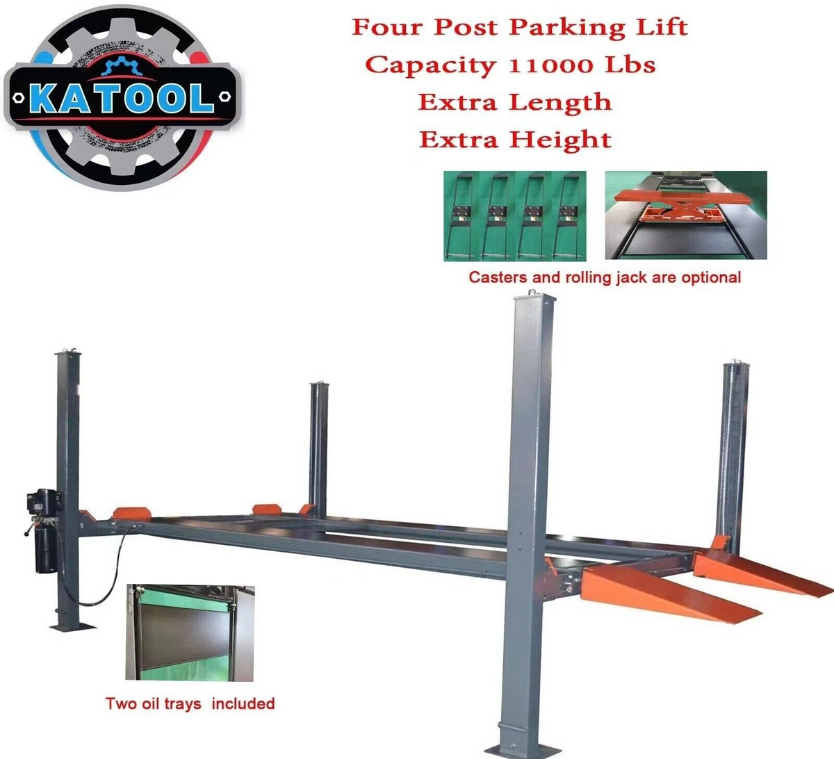 KATOOL KT-4H110 11000 lbs Four Post Parking Lift