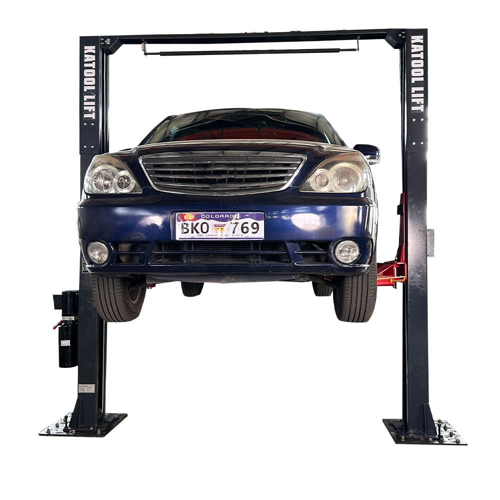 KATOOL KT-AM120SD 12000 lbs. Clear Floor Two Post Lift with Direct Drive and Assym Arms
