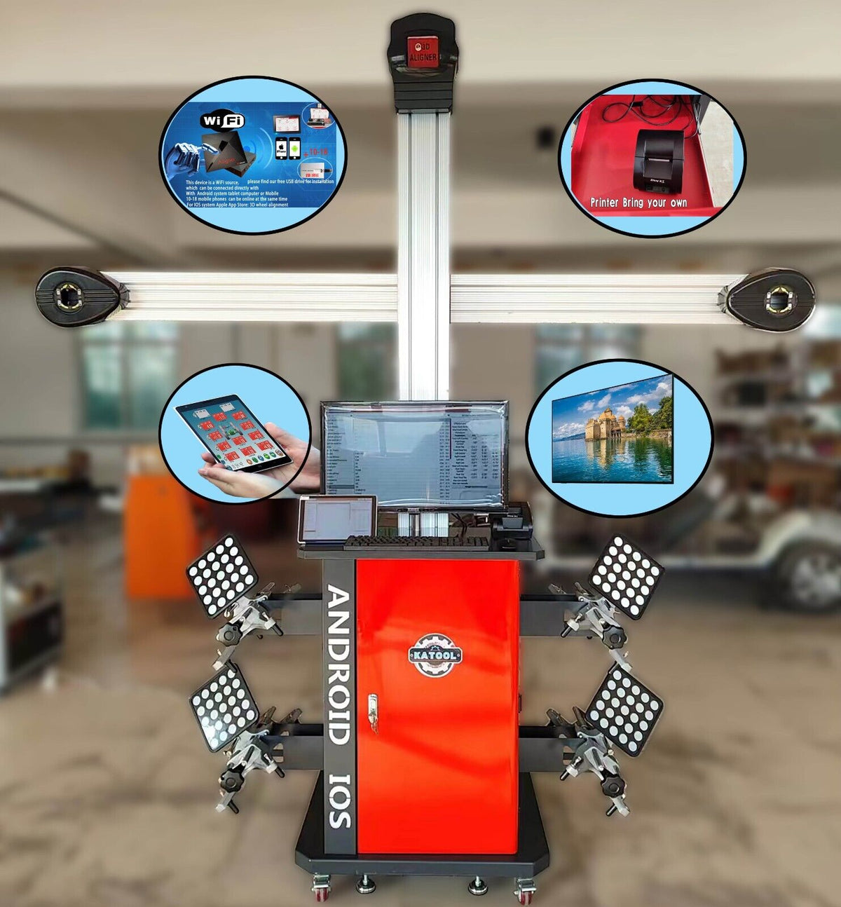 KATOOL KT-AV9 Fully Automatic 3D Wheel Alignment Machine