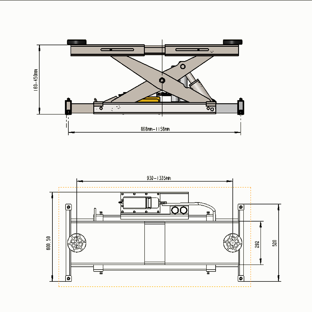 KATOOL KT-RJ70 7000lbs Rolling Jack For 4H850 & 4H110