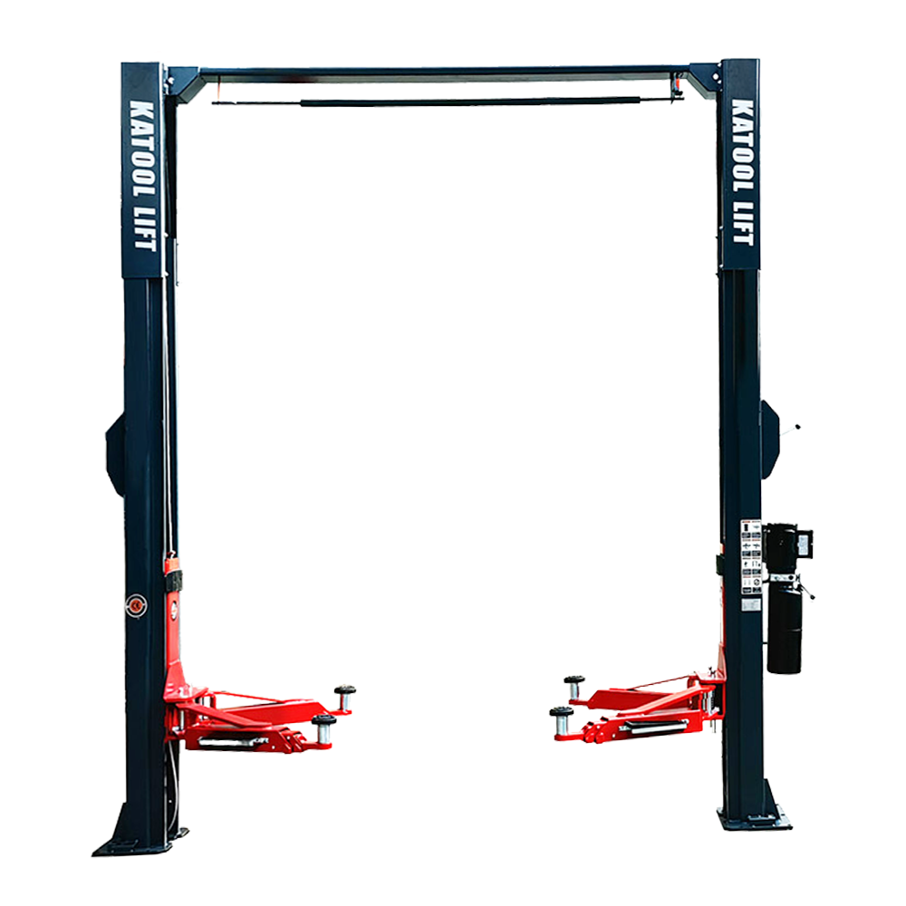 KATOOL KT-AS110D 11000 lbs. Clear Floor Two Post Lift - Direct Drive and Assymetric Arms