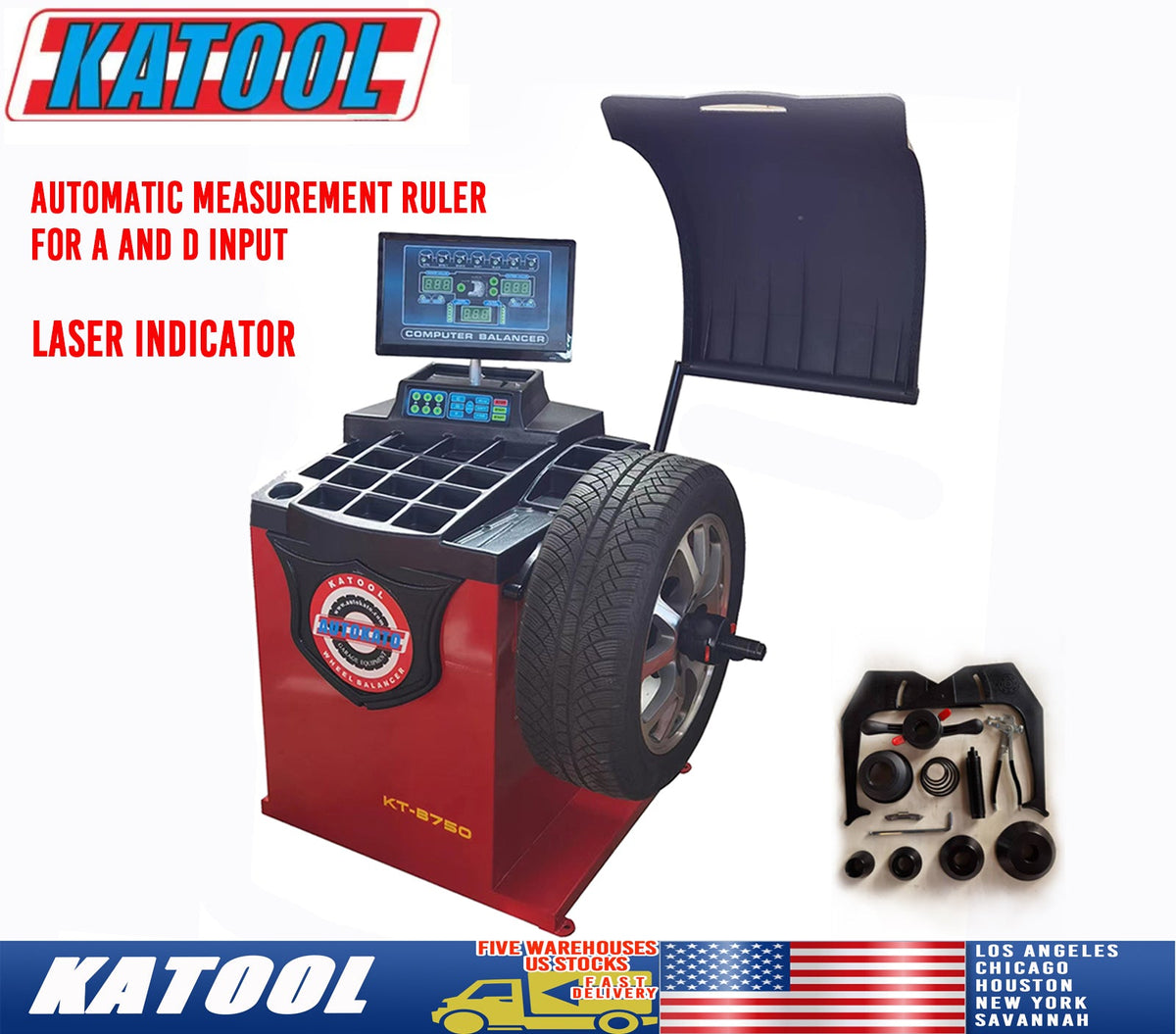 KATOOL KT-B750 Wheel Balancer with Laser, Automatic Ruler and Wheel Guard