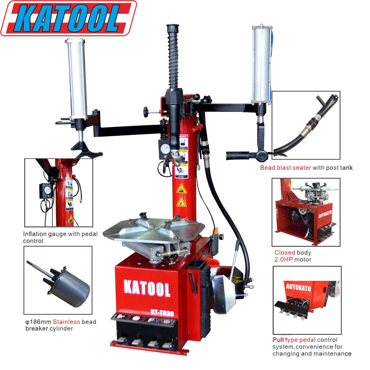 KATOOL KT-T830 Tire Changer with Double Assist Arms