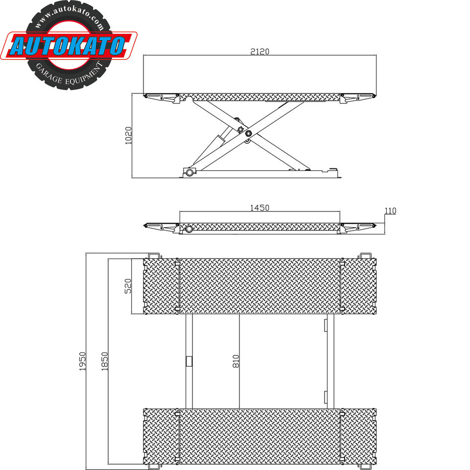 KATOOL KT-X85 8000 lbs. Scissor Lift Electric Lock Release (110v or 220v)