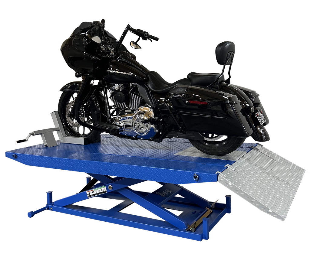 Tuxedo M-1500C-HR 1,500lb High Rise Motorcycle Lift - Black Or Blue