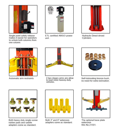 AMGO OH-15 Overhead 15,000lb Two Post Lift