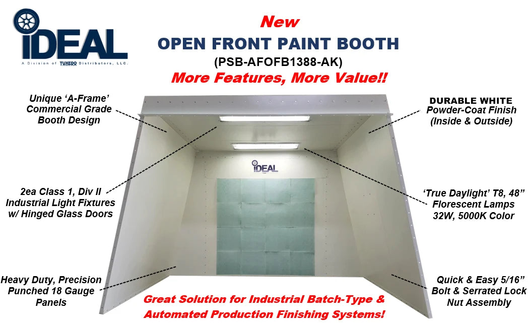 iDeal Open Face Paint Booth - PSB-AFOFB1388-AK