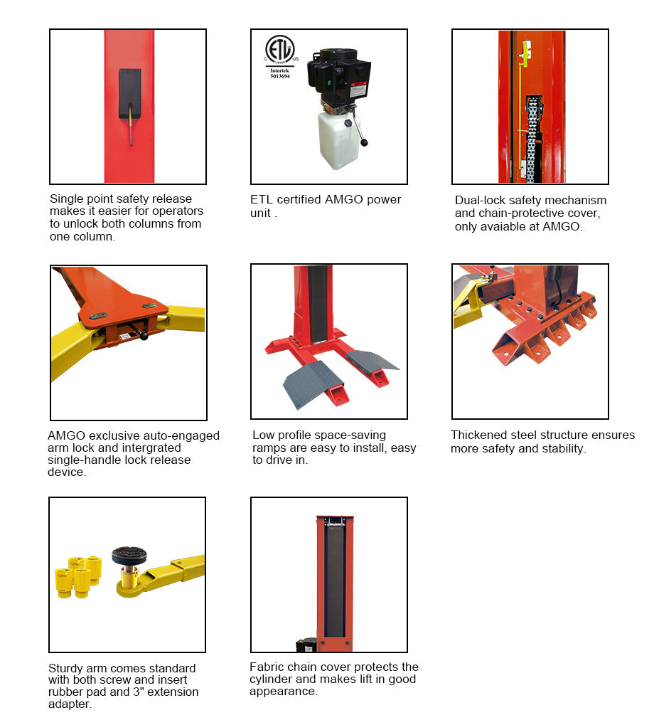 AMGO SL-7 7,000lb Single Column Lift
