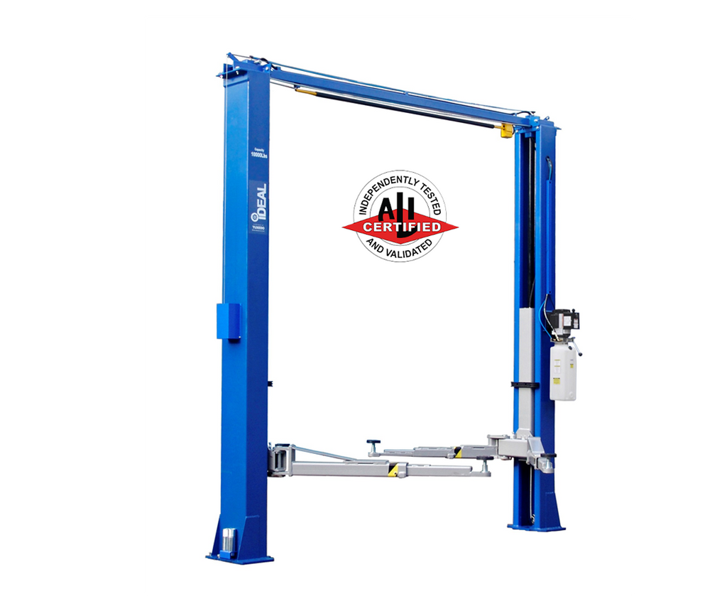 iDEAL TP10KAC-DX ALI Certified 10,000lb Clear Floor Two Post Lift - Bi-Symmetric Arms