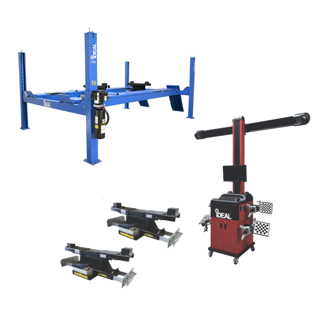 iDEAL FP14K / Rolling 7,000lb Jack / IWA-2000-K Wheel Aligner Combo Kit