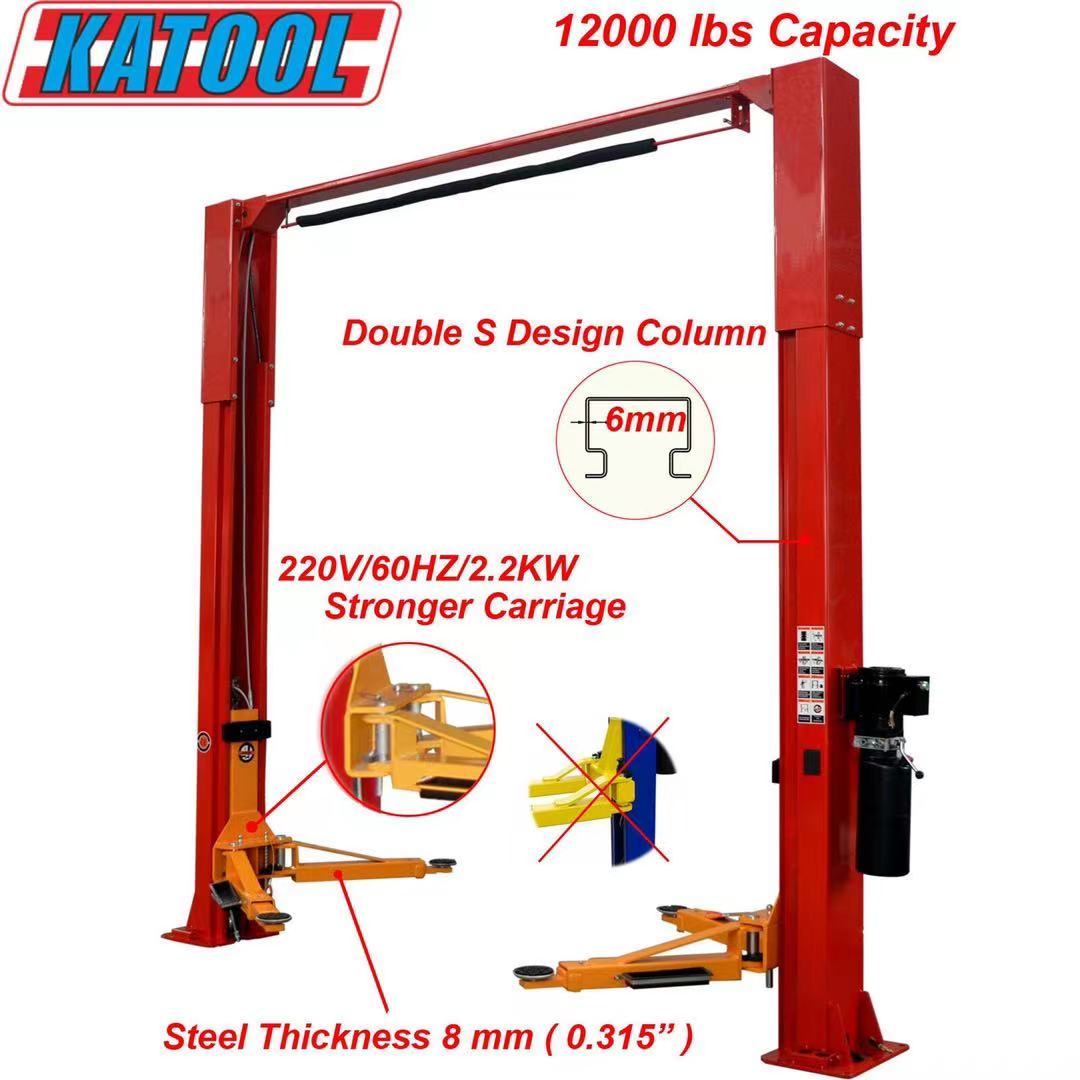 KATOOL KT-M120 12000 lbs. Clear Floor Two Post Lift