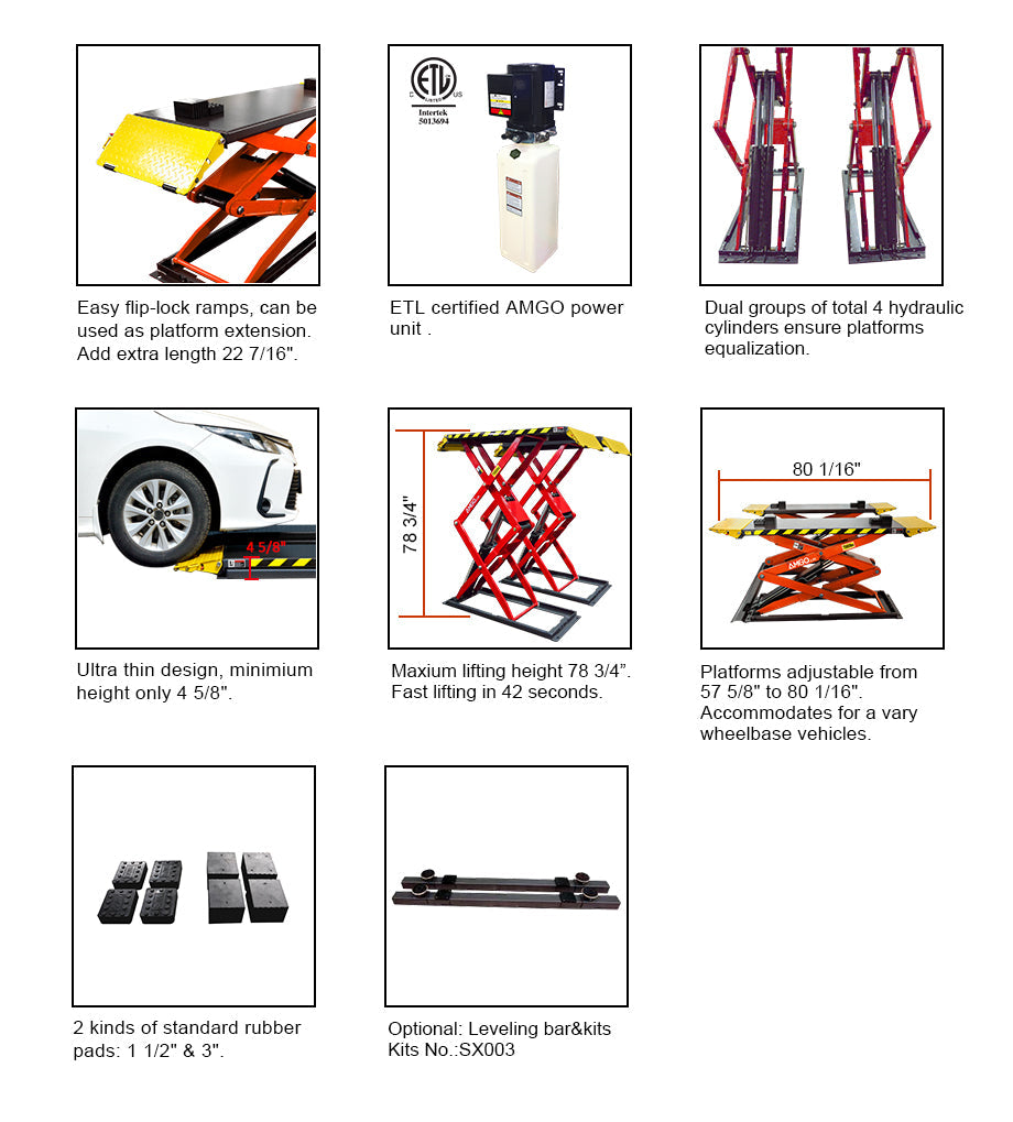 AMGO XL-7 Low Profile 7,000lb Scissor Lift