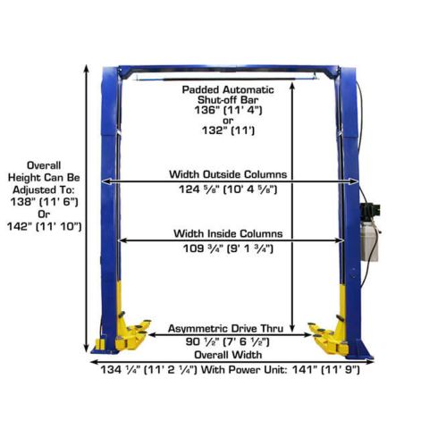 Atlas 9KOHX Overhead Two Post Lift 9K Capacity