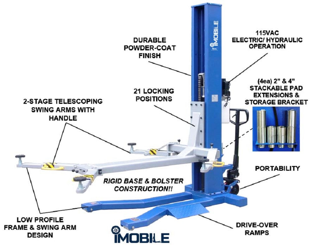 iDEAL MSC-6KLP 6,000lb Mobile Column Portable Lift