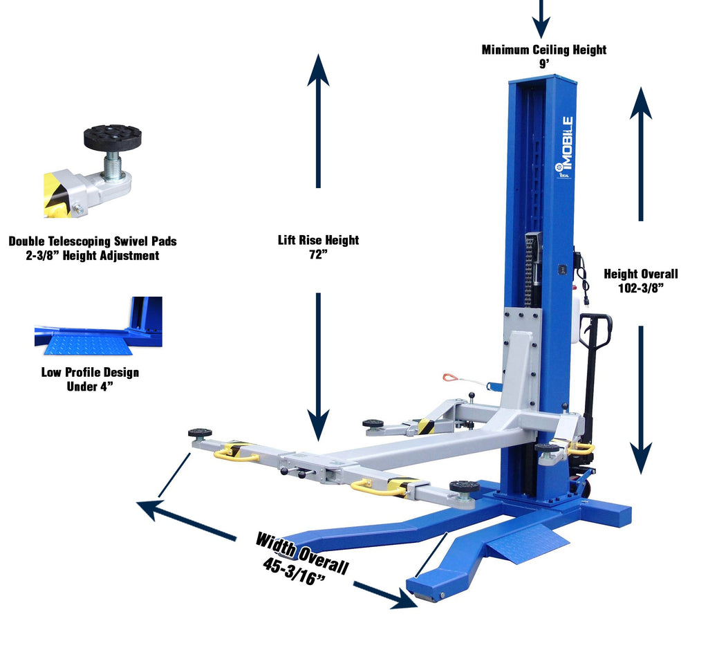 iDEAL MSC-6KLP 6,000lb Mobile Column Portable Lift