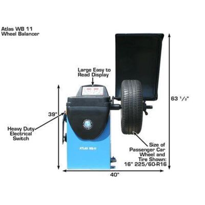 Atlas TC289DAA Rim Clamp Tire Changer + WB11 Wheel Balancer Combo
