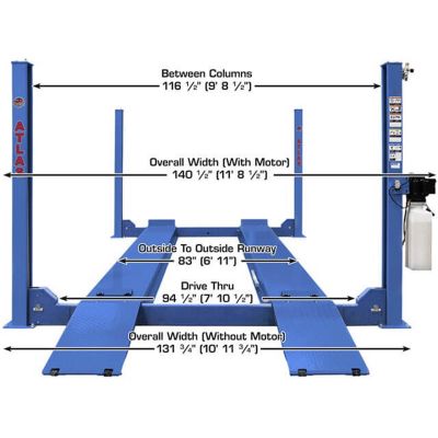 Atlas PVL-14 14000lb ALI Certified Four Post Lift